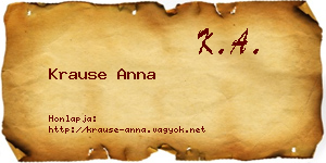 Krause Anna névjegykártya